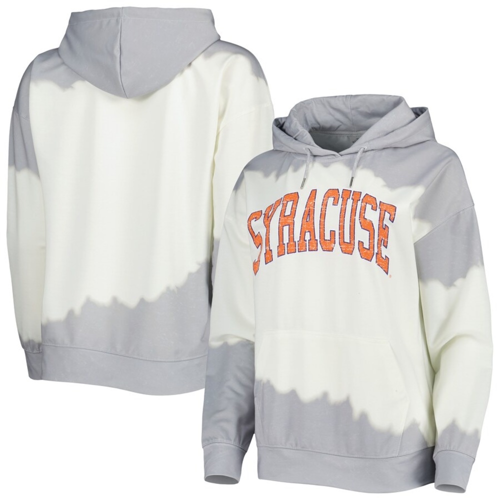 NWOT Syracuse Dip-Dyed Pullover Hoodie - White/Gray sz L